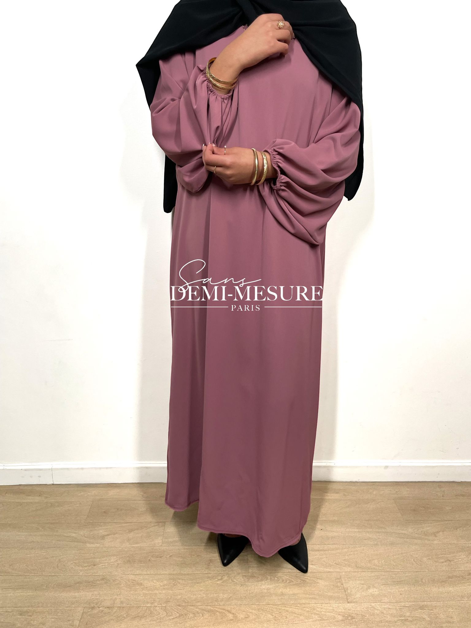 Abaya manches bouffantes soie de medine – Image 14
