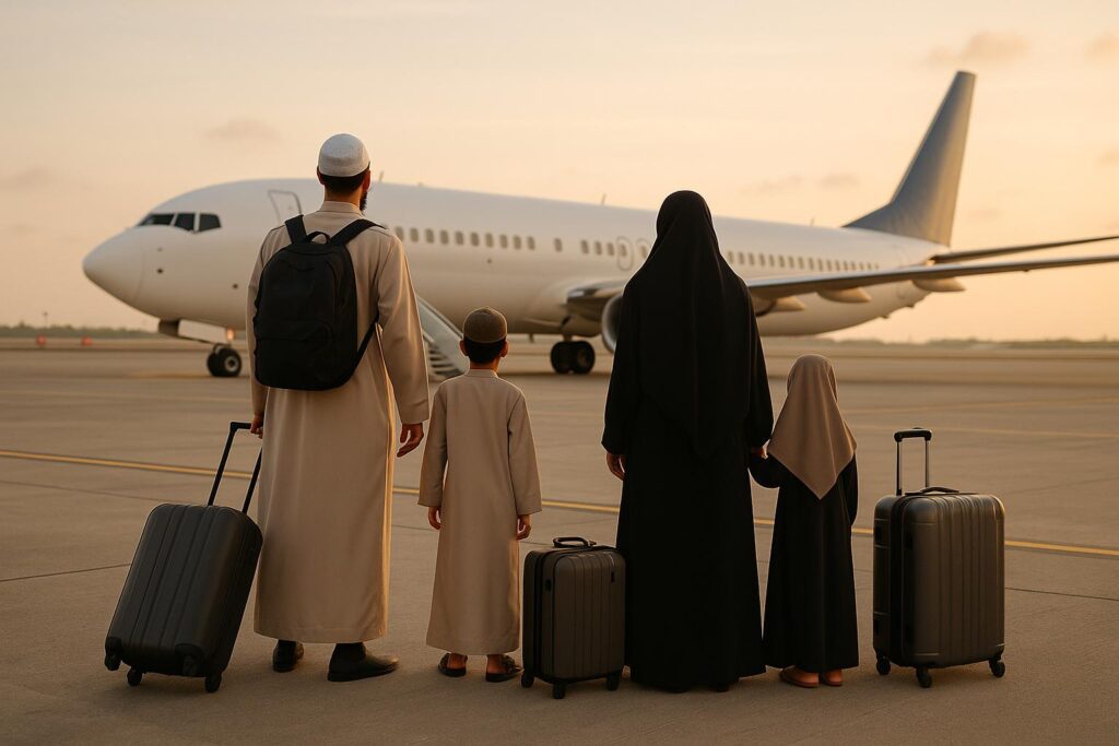 Départ à l'aéroport pour un pays musulman - Afrique, Moyen-orient, Asie